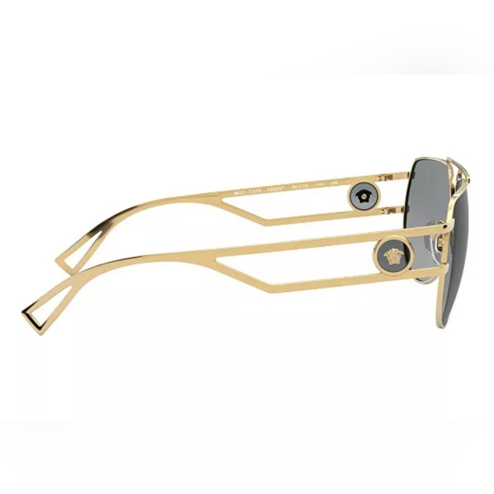 Versace Aviator Sunglasses with Gold Frame and Black Lenses - Picture 7 of 13